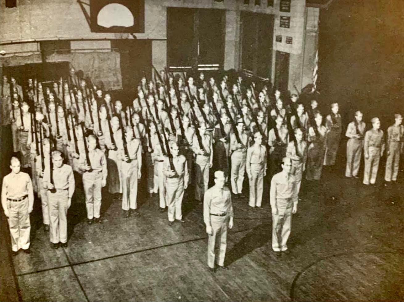 Maroa High School Victory Corps students training during World War II